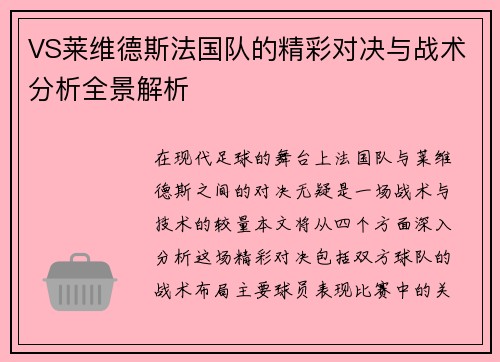 VS莱维德斯法国队的精彩对决与战术分析全景解析